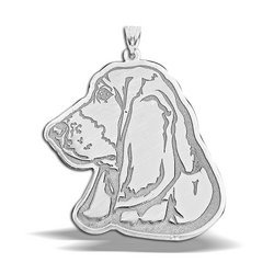 Basset Hound Dog Portrait Charm or Pendant